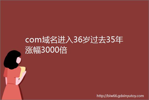 com域名进入36岁过去35年涨幅3000倍